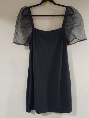 Inspired Hearts Black Cocktail Dress Puffy Sleeves Size XL
